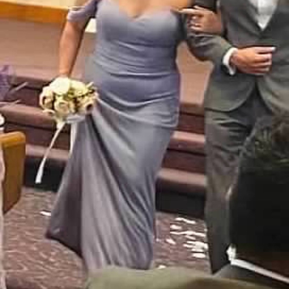 Elegant Lavender Off-Shoulder Gown